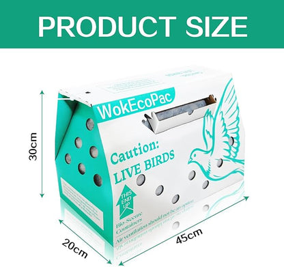 12 Pack Single Live Bird Shipping Boxes, Live Chicken Shipping Boxes, Poultry Shipping Boxes has Ventilation Openings, Cardboard Pet Carrier for Chicken, Bird, Duck, Pigeons, Canaries 17.7x7.8x11.8 in