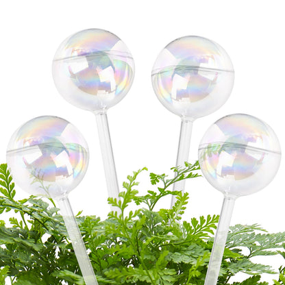 Farady Plant Watering Globes, Iridescent Rainbow Glass Water Bulbs Self Watering Spikes Planter Insert Automatic Plant Watering Device for Indoor and Outdoor Plants (4Pcs, Ball Shaped)