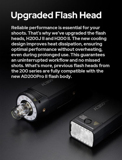Godox Upgraded AD200 Pro II - 200W TTL Flash with Improved Heat Dissipation