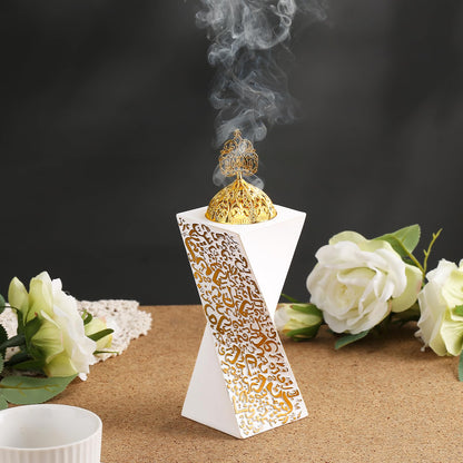 TERSCHELLING White Bakhoor Burner, Charcoal Incense Burner, Frankincense Resin Incense Burner, Incense Burner for Yoga, Spa Aromatherapy，Office & Home Decor Gifts
