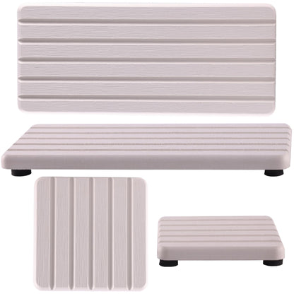 NiuYichee Set of 4 Water Absorbent Diatomite Coasters, Diatomaceous Earth Kitchen Soap Dish, Bathroom Trays, Water Absorbing Stone Used for Hand Soaps & Plants & Toiletries in The Modern Home
