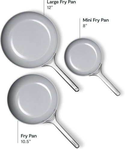 Caraway 8in + 10in Fry + 12in Fry Set (no lids) + 3Qt+ 4.5Qt Saute Duo Perracotta