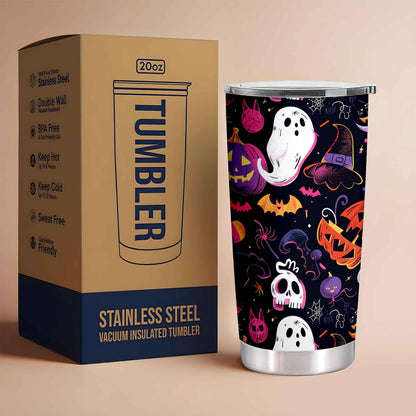 OHWIPI Christmas Tumbler 20oz, Men or Women Christmas Gifts, Halloween Gifts for Kids or Adults, Ghost Cups with Lid for Birthday Valentine or Holiday, Spooky Cups for Family Friends or Loved Ones