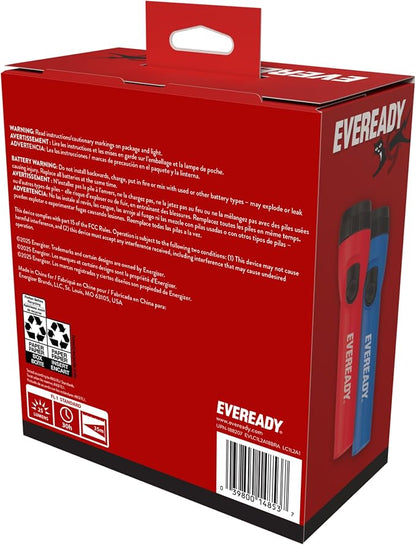 EVEREADY LED Flashlights (8-Pack), Bright Flashlights for Emergencies and Camping Gear, Flash Light with AA Batteries Included, Red/Blue (8-Pack)
