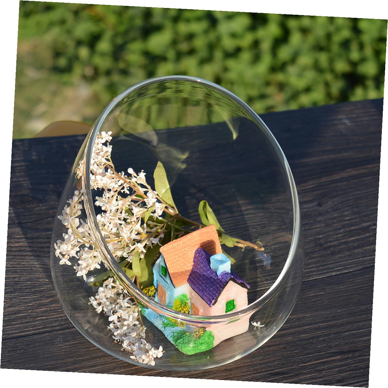SECFOU 3pcs Slant Cut Micro Landscape Glass Bottles Ecological Terrarium Jar Plant Holder for Succulent Desktop Home Décor