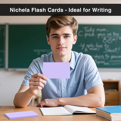 300 Count Blank Index Cards 3x5 Inch Colored Flash Cards Thick Cardstock, Unruled Note Cards Study Card Portable Learning Flashcards Ideal for Note Taking, Art Sketching, Office & School Supplies