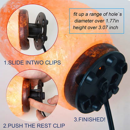 OHLGT Himalayan Salt Lamp Cord Replacement with Dimmer Switch and E12 Halogen Salt Lamp Bulbs(6-Pack), 5 Feet Salt Lamps Cords with Base Assembly
