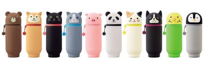 LIHITLAB Kawaii Japanese Bear Large Stand Up Pencil Case For School Office College, Cute School Supplies, Animal Pen Holder Pencil Pouch Holder Girls, Artist Pencil Case, Bear (A7714-1)