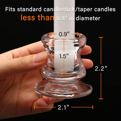 NITIME Candlestick Holders Bulk - 12PCS Taper Candle Holders for Table Centerpiece - Thick Glass Candle Holders for Wedding, Party and Festival Decoration
