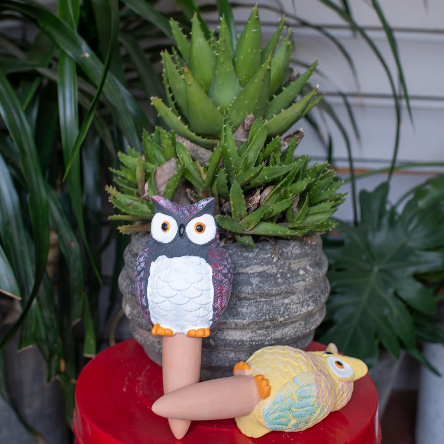 HORTICAN Owl Shaped Self-Watering Spikes - Effortless Plant Care for Your Garden, Whimsical and Charming Design for Indoor and Outdoor Plants, Keep Your Plants Hydrated While on Vacation