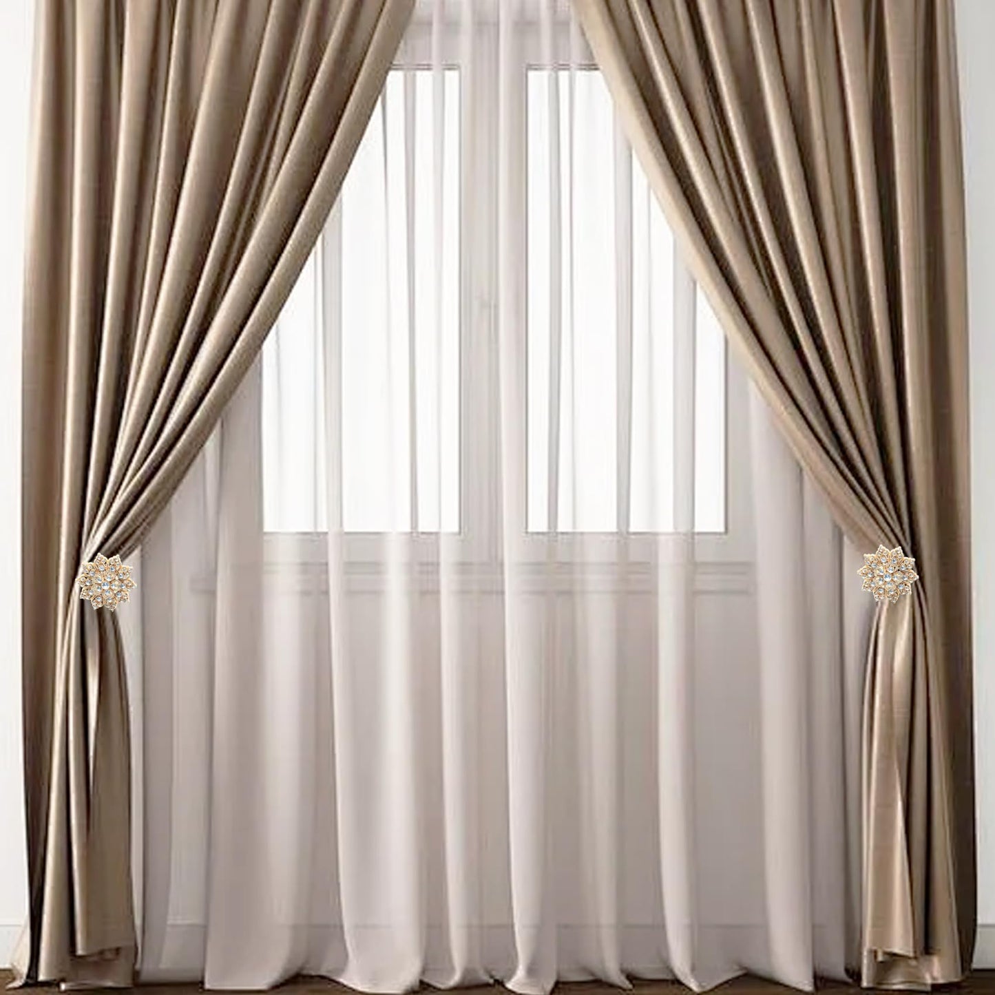 2Pcs Vintage Wall Hook Window Drapery Medallion Holdbacks, MfhdgXAvs Curtain Tiebacks, Wall Hook, Tassel Holder (B)