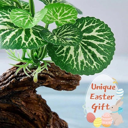 Fish Tank Decorations, Artificial Driftwood with Plants Aquarium Decor Ornaments for Betta Fish Hideout, Natural Aquarium Decoration Adds Color and Shelter