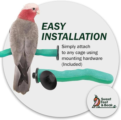 Sweet Feet & Beak Safety Pumice Bird Perch, X-Small 1/2" X 6", Lightweight Grinding Bird Perches for Cage - Bird Nail Trimming Perch for Healthy Beak & Feet - Multi-Size & Color Parrot Stand - Purple