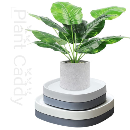 smayno 14.7 inches Plant Caddy with Wheels, Heavy Duty Rolling Plant Stand, 360° Silent Hidden Wheels, Indoor Outdoor Plant Dolly for Large Plant Pots & Flower Pots (Grey, 14.7inch)