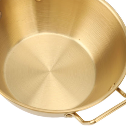 3Pcs Stainless Steel Soy Sauce Dishes, 4.1/5.1/5.7 inch Gold Round Dipping Bowl with Handle, Individual Seasoning Bowls Serving Dishes Appetizer Plates for Sushi, Side Dishes, Dessert, Ketchup, Prep