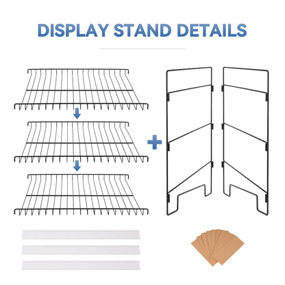 WWN Black 3-Tier Candy Display Rack 24 * 23 * 14inch Versatile Chip and Snack Stand for Countertop Retail, Concession Stands, and Supermarkets