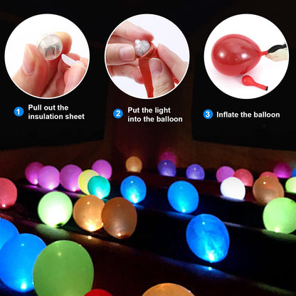 ZGWJ 100PCs Green Balloon Lights Mini, Battery Powered, Long Standby Time Waterproof Tiny Led Round Light for Paper Lantern Balloon Party Easter Eggs Wedding Christmas Halloween Decorations