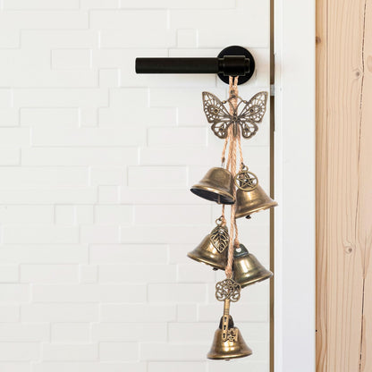 2PCS Witch Bells for Door Knob Protection,Witch Bells Door Hanger Pagan Bell,Hanging Witch Bell Wiccan Magic Wind Chimes for Home Protection(Butterfly Bell Set)