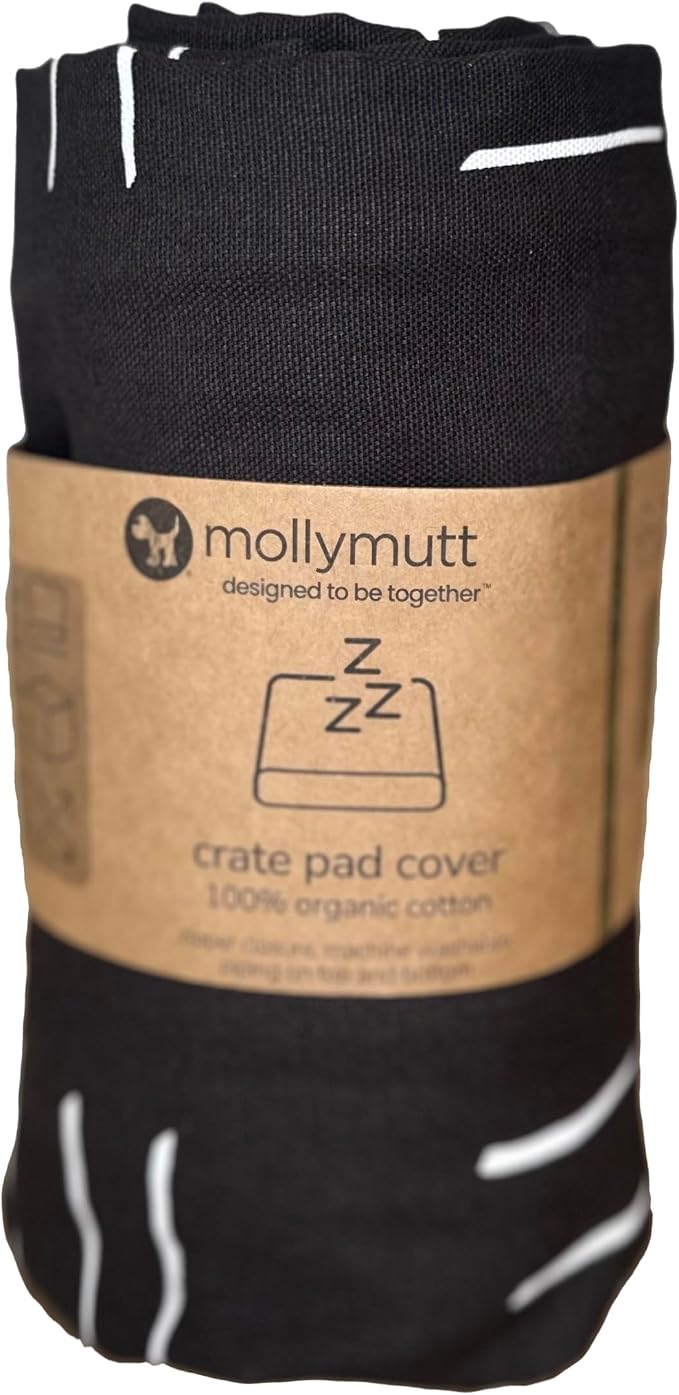 Molly Mutt Dog Crate Pad Cover, GOTS-Certified 100% Organic Cotton Canvas Mat for Dog or Puppy Crate Bed, Durable, Washable & Free of Harmful Chemicals, Pre-Shrunk, 36"x24"x2.5", Dreams