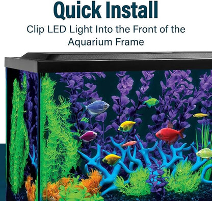 GloFish 10-Inch LED Light Stick for Fish Aquariums Up to 20 Gallons, 1 Count, with White, Blue and Magenta LED Lights