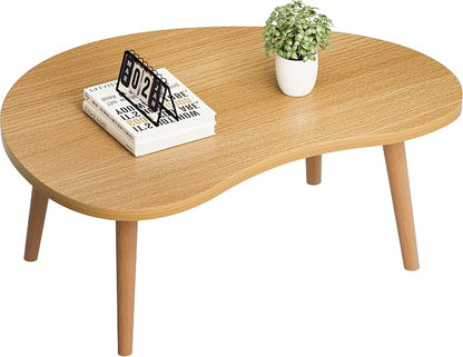 Small Coffee Table, Low Table with Solid Wood Legs, 23.6" Mini Mango Accent Table Side End Table, Floor Table Desk for Sitting on The Floor, Coffee Tea Table for Living Room, Dorm, Apartment, Natural