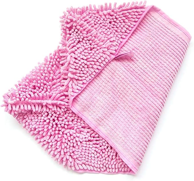 Dog Towel - Microfiber Super Shammy with Hand Pockets, Ultra Absorbent Quick Dry Pet Bath Towels for Small, Medium, Large Dogs and Cats (Medium, 24'' x 14'', Pink)