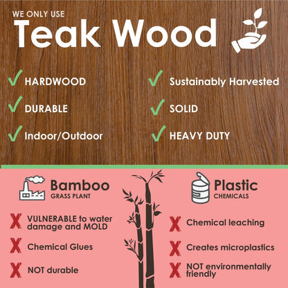AquaTeak Spa Teak Waste Basket