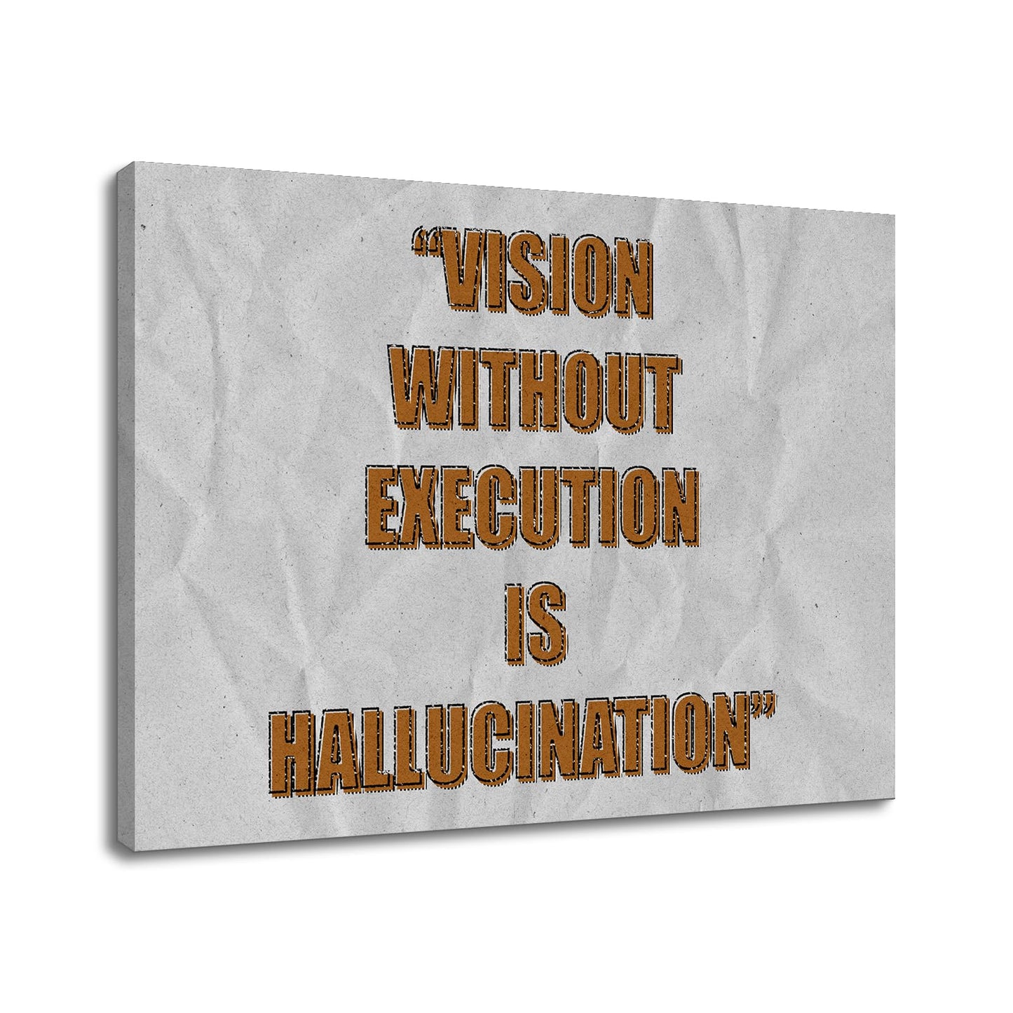 Motivational Wall Art Canvas Inspirational Entrepreneur Quotes Execution Poster Print Positive Picture Painting for Home Bedroom Office Wall Decor Framed Ready to Hang [24''W x 18''H]