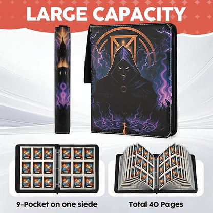 9 Pocket Card Binder for MTG/YGO/PTCG/Game Cards, Holds 720 Cards,Premium Card Collector Book for TCG Players,Toys Gifts for Kids-Purple