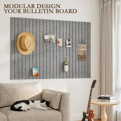 JBER Large Felt Bulletin Board 36" x 24" - 6 Pack Felt Wall Tiles, Cork Board Alternative to Use in Office & Home Decor, Classroom Decor, Vision Board to Display Your Photos(Light Gray)