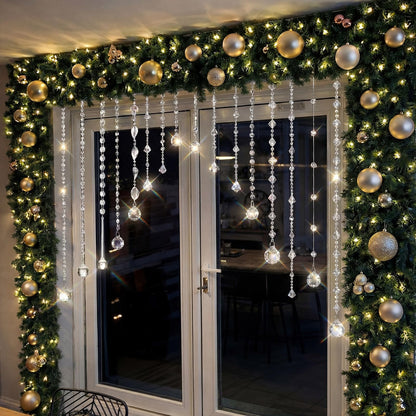 Soulchen 24 Pcs 20 Inch Clear Acrylic Crystal Garland Strands Large Hanging Chandelier Bead Chain String Wedding Icicle Drop Ornaments for Wedding Party Decor