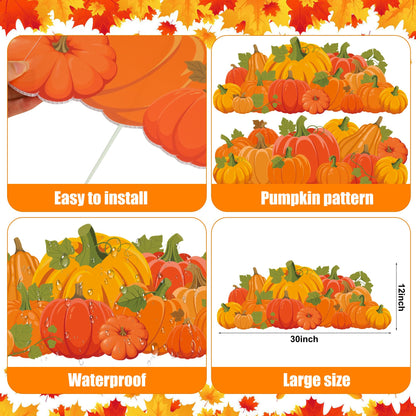Fall Yard Signs Decorations Thanksgiving Pumpkin Yard Stakes Outdoor Lawn Sign with Stakes for Autumn Pumpkin Patch Thanksgiving Harvest Lawn Patio Garden Decor, 30 Inch