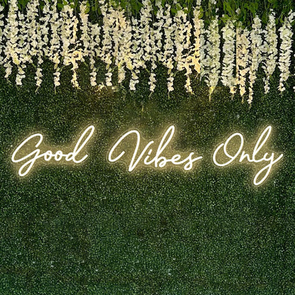 Voncitedn Super Large Good Vibes Only Neon Signs, Dimmable Good Vibes Only Neon Light Signs with ON/OFF Switch, LED Light Up Signs for Home Gym Decor Hair Background Bar Rooms Engagement Birthday Party, Warm White