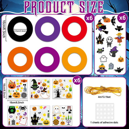 36 Sets Halloween Wreath Craft Kits DIY Hanging Wreath Ornaments Halloween Paper Hanging Ornaments Make Your Own Pumpkins Ghost Witch Bats Paper Art Craft for School Home Party Decor Activities