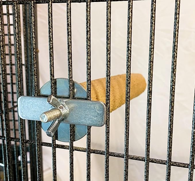 Polly's Pastels Nail Trimming & Beak Conditioning Safety Perch for Cockatiels, Cockatoos, Macaws, Parakeets, Budgies, Parrots and All Other Birds (Brown, Medium-1 1/4" Dia. x 8" Long)