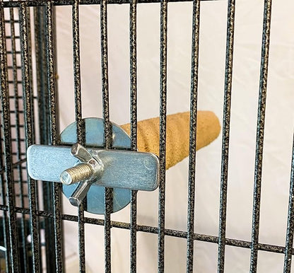Polly's Pastels Nail Trimming & Beak Conditioning Safety Perch for Cockatiels, Cockatoos, Macaws, Parakeets, Budgies, Parrots and All Other Birds (Brown, Large-1 1/2" Dia. x 9" Long)