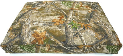 WHITEDUCK Outdoor Dog Bed Heavy-Duty 12oz Canvas, Water-Repellent Cotton, Machine Washable Removable Cover with Full-Length Zipper, Dog Bed for Large Dogs & Crate, Real Tree 41" Lx33 Wx4.3 th (XL)