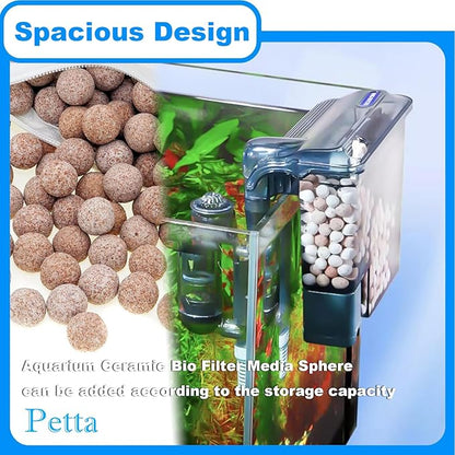 Aquarium HOB Fish Tank Filter for 10-20 Gallon with Surface Skimmer, Hang on Back Filter for Efficient and Silent Operation(Upgraded CM-268), 79GPH(300L/H), 3W, 1 Pre-filter Sponge, 1 Filter Pad