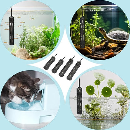 SEAOURA Small Aquarium Heater, 25W Mini Turtle and Betta Fish Tank Heater 1-6 Gallon Tank, Adjustable Submersible Aquarium Heater with External Controller for Freshwater and Saltwater
