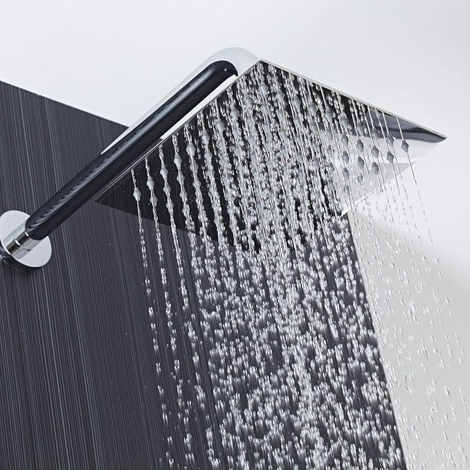 Voolan Rain Shower head, High Pressure Shower Head Made of 304 Stainless Steel, Relaxed Shower Experience Even at Low Water Flow and Pressure (10" Chrome)