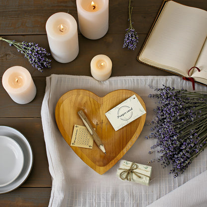 Pawnoc Heart Prayer Bowl with 30 Cards, Meaningful Gift for Friend, Handcrafted Wooden Bowl with Cross, Christian Decor, Religious Gift for Women, Mom, Dad, Daughter, or Husband, Perfect for Easter