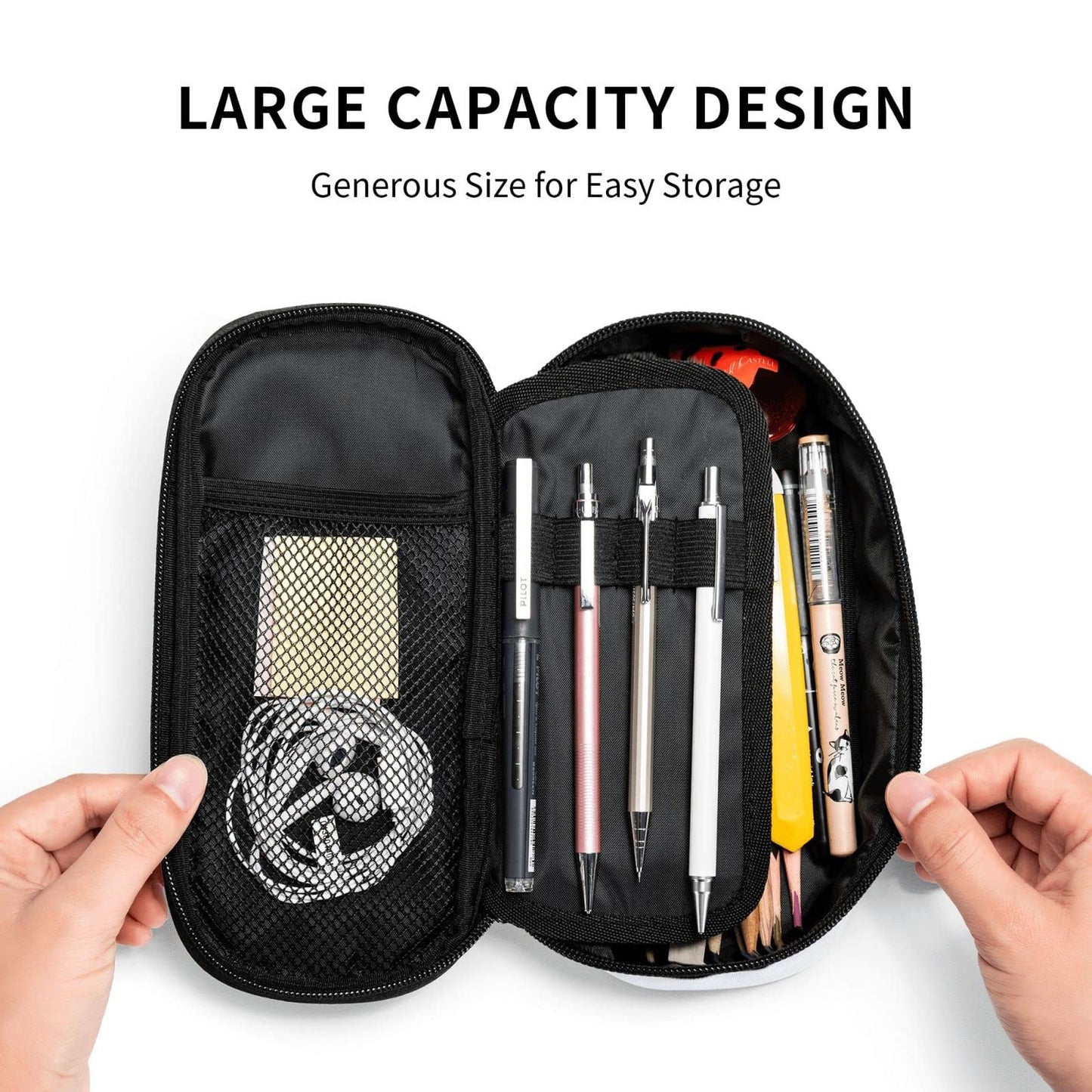 Geoocii Mushroom Large Capacity Pencil Case Organizer Pencil Pouch Stationery With Zipper School Supplies Pencil Bag For Girls Boys Teens Adult Office
