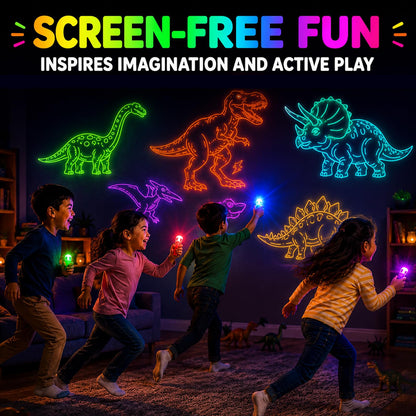 40PCS Dinosaur Party Favors for Kids, LED Light Up Finger Lights Glow in The Dark Toys - Dino Theme Birthday Party Supplies, Goodie Bag Fillers, Classroom Prizes, Pinata Stuffers for Boys Girls