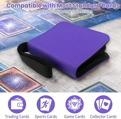Mini Trading Card Binder Album, 1 Pocket Card Binder with 20 Double-Sided Pages 40 Pockets, Side Loading Small Card Binder for Trading Cards, Single Card Holder Book for Collectors and Kids