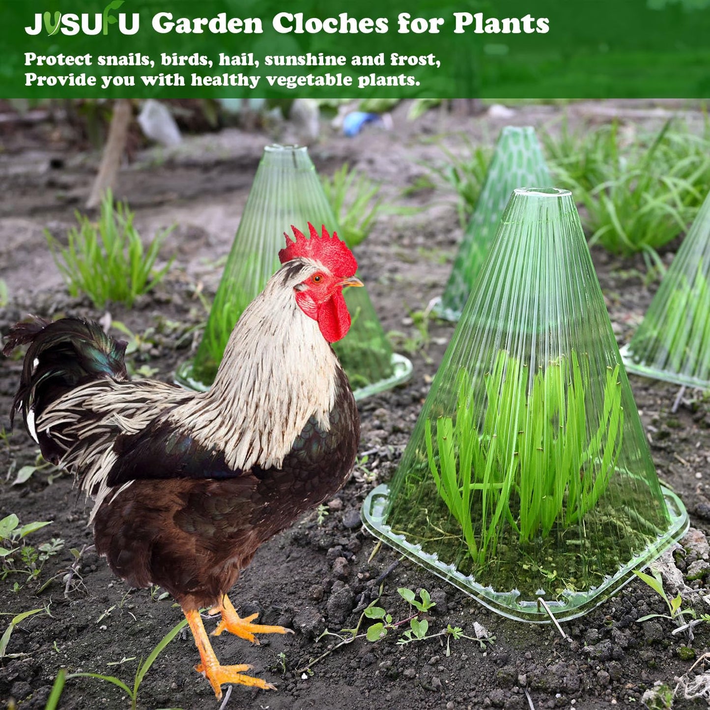 JUSUFU Garden Cloches for Plants,20 Pack Plant Covers Reusable Plant Bell Cover Protects Plants from Birds, Frost,Snails Etc.