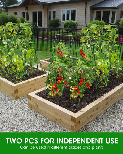 MYMULIKE 2 Pack Cucumber Trellis, Garden Trellis for Climbing Plants Outdoor, A-Frame Cucumber Trellis for Raised Bed, Plant Grow Support for Tomato, Squash, Vegetable, Flower(33"x47"x2Pcs)