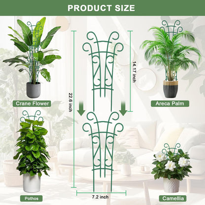 Qaobo 6 Pack Indoor Plant Trellis for Potted Plants, Stackable Garden Trellis for Climbing Plants Outdoor, Small Trellis for Houseplants Rose Hoya Pothos Plant Climber Support