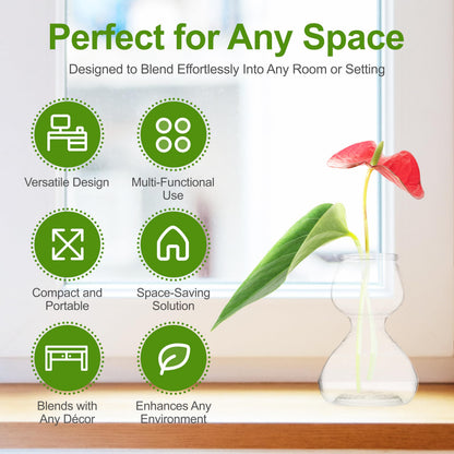 Garden Guru Plant Propagation Stations - Clear Glass Bud Vases Set of 2 - Mini Vases for Wedding Centerpieces, Cafe Décor, Tea Shop Displays - Small Hydroponic & Flower Vase
