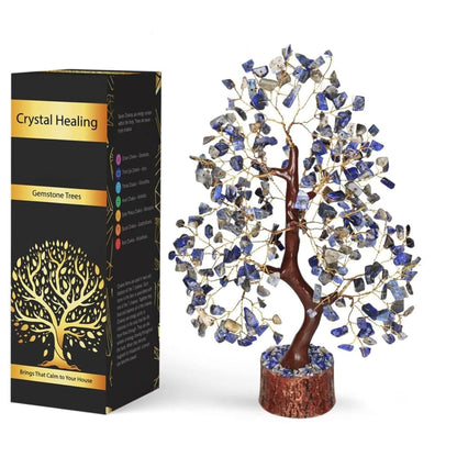 NARIBABU Lapis Lazuli Crystal Tree, Healing Crystals, Gemstone Tree, Crystals and Gemstones, Feng Shui Gifts for Women, Home Decor, Shelf Decor, Ornaments for Living Room, Crystal Gifts for Women