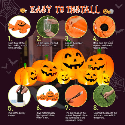 TISEJOY 7.5FT Halloween Inflatables Outdoor Decorations Pumpkin, Halloween Decorations Blow Ups Pumpkin Decor for Yard,Party,Garden